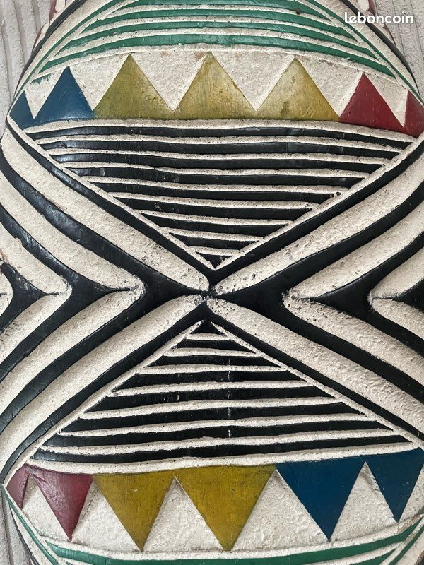 Bouclier Zoulou Ancien En Bois – Art Africain Authentique, 58 Cm, Pièce De Collection Ethnique