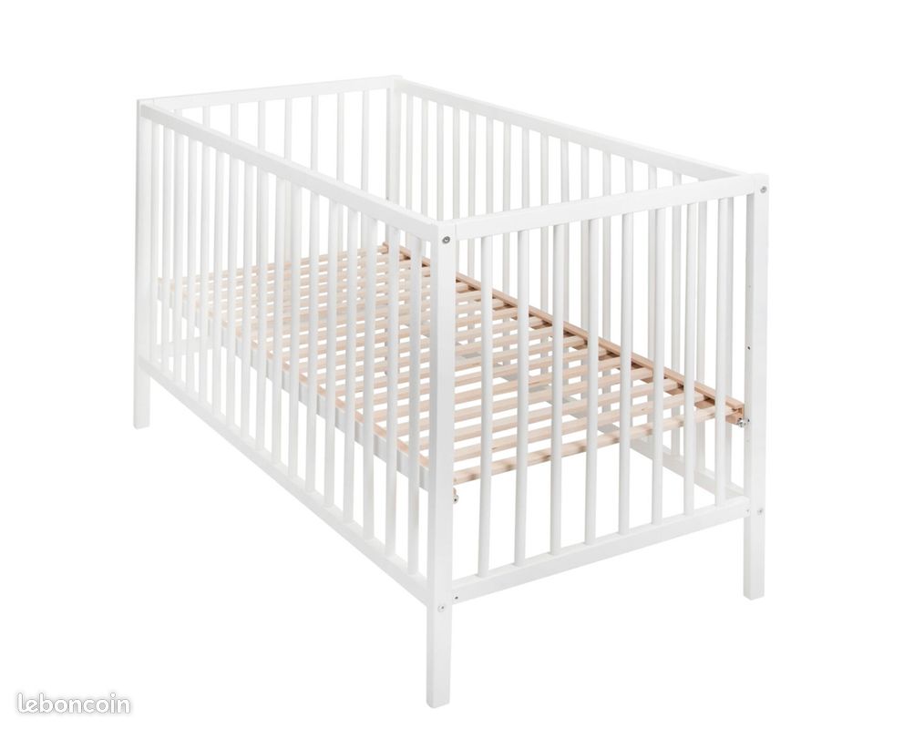 Lit bébé à barreaux en bois blanc 3 niveaux (image 3)