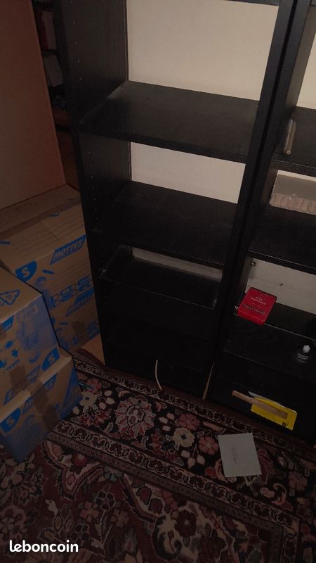 Etagere noire bois 2m (image 3)