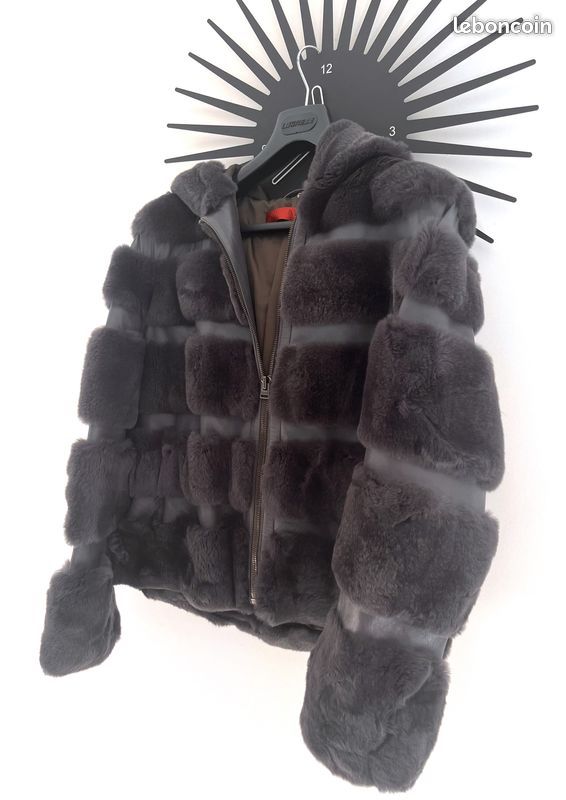 VESTE GIORGIO et MARIO TAILLE : 40/42 TBE NOIR BLOUSON MODELE DORIA avec CAPUCHE (image 6)