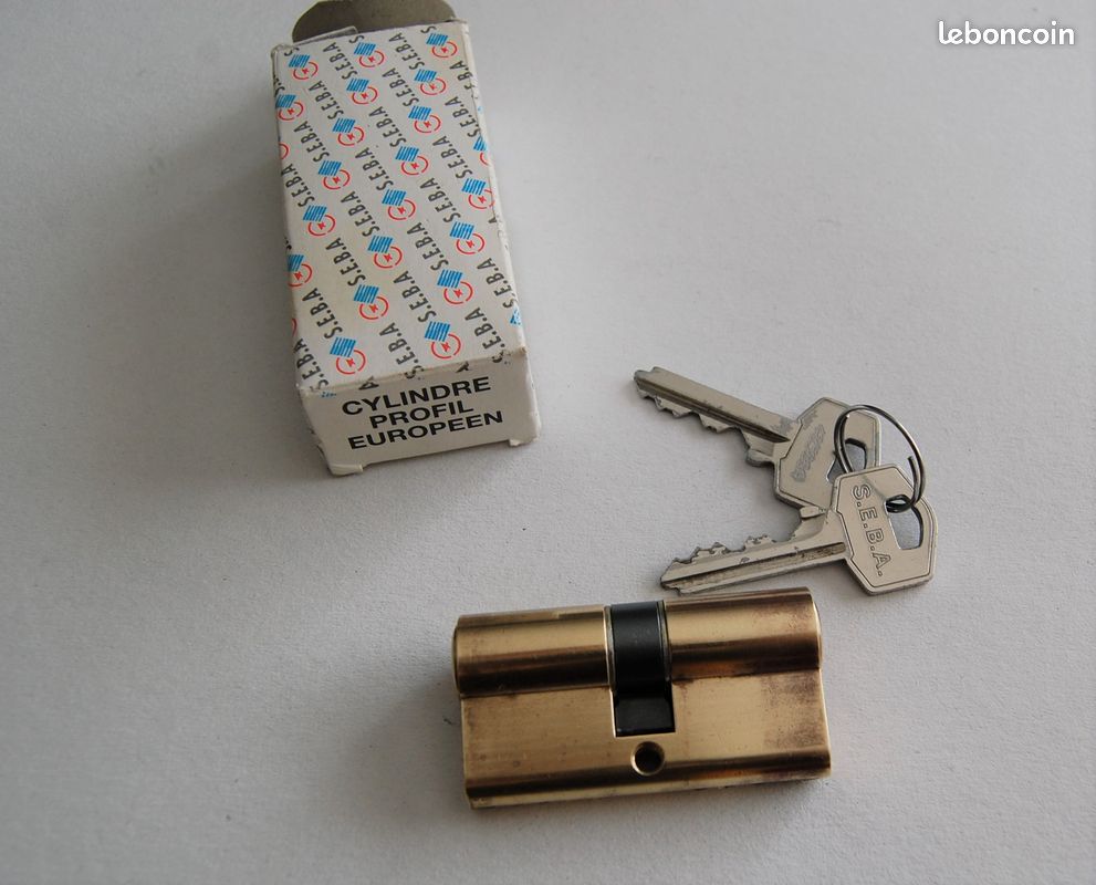 Barillet de serrure de porte 30 + 30 Laiton ( Neuf ) (image 3)