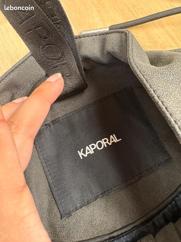 Blouson motard gris Kaporal taille L veste simili cuir et capuche amovible homme style (image 3)