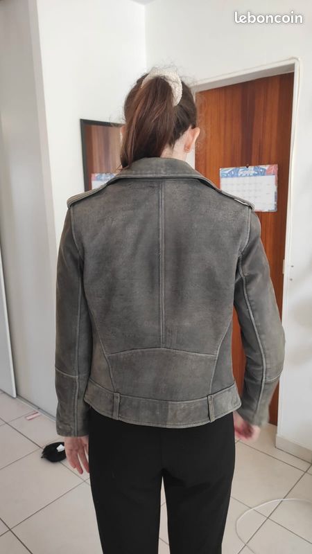 Perfecto cuir gris Vêtements