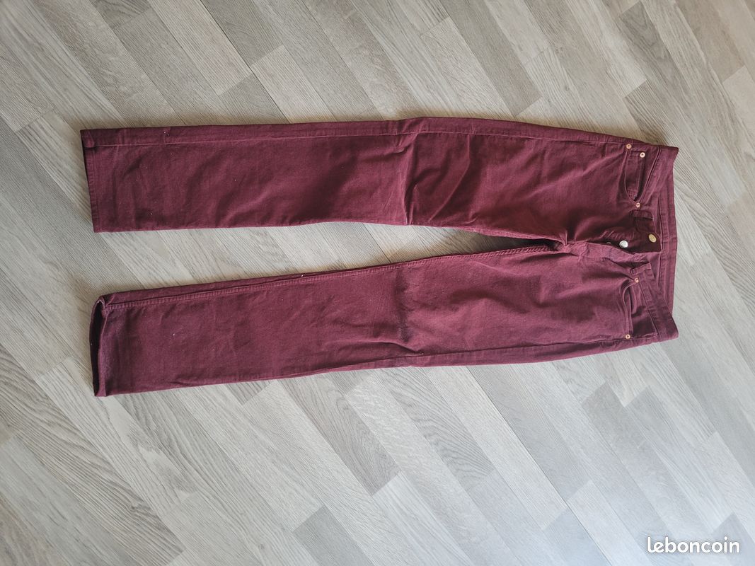 Pantalon homme bordeaux velours (image 1)