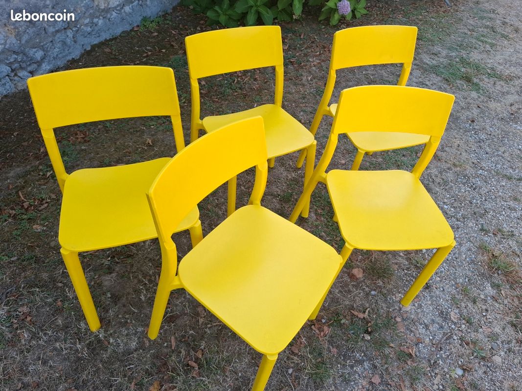 Lot de 5 chaises jaune IKEA (image 1)