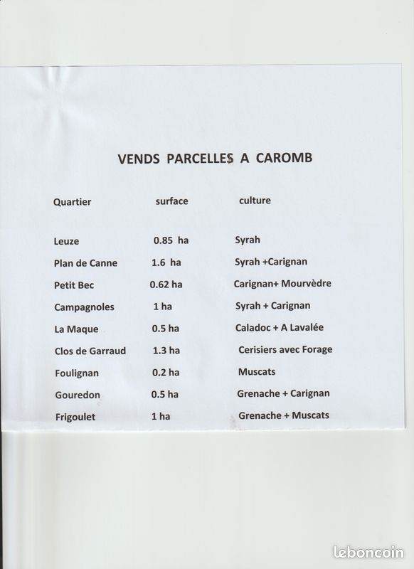 Vends terres agricoles · à Caromb · 23 000 €