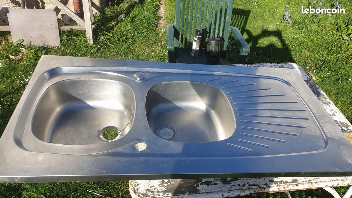 Évier inox double vasque (image 1)