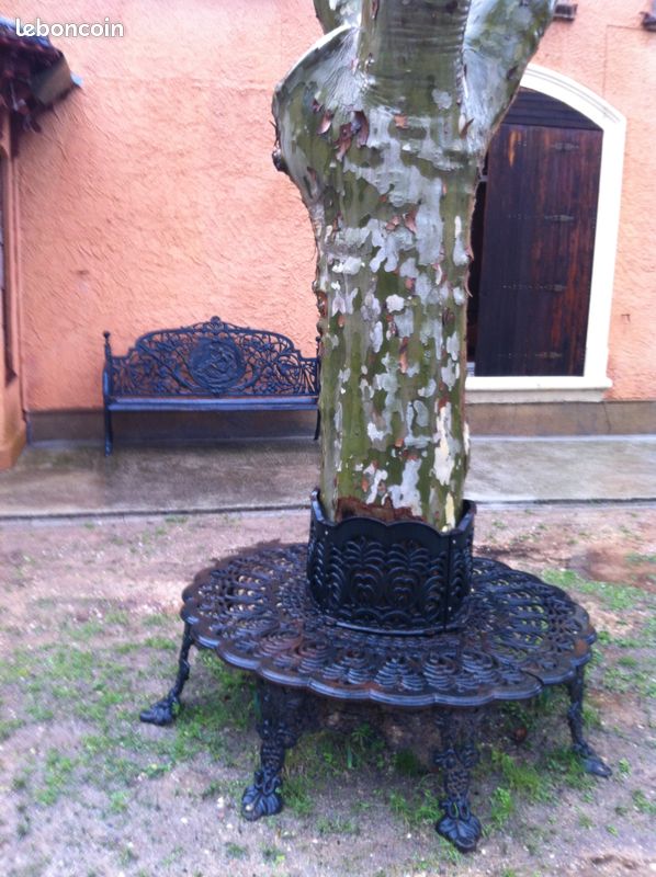 Banc fonte contour d'arbre (image 3)