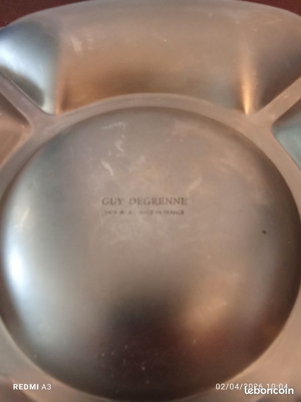 Plat à Tapas Compartimenté Guy Degrenne – Inox Argenté, Vintage, état Neuf