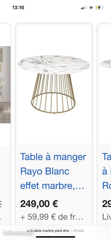 Table à manger ronde en marbre (image 4)