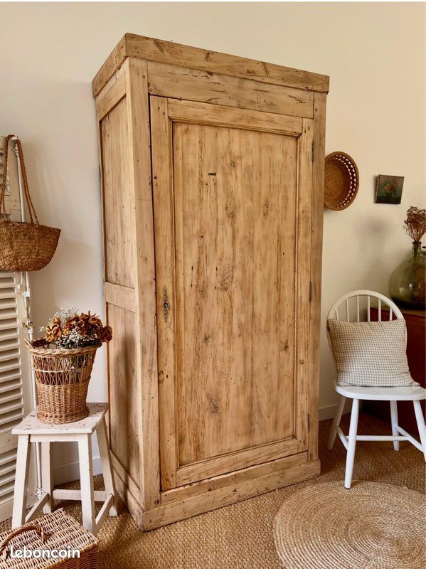 Armoire bonnetière en bois massif / rénovée (image 5)
