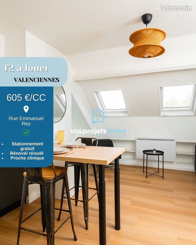 Appartement 2 pièces 26 m² · à Valenciennes · 26 m² · 605 €