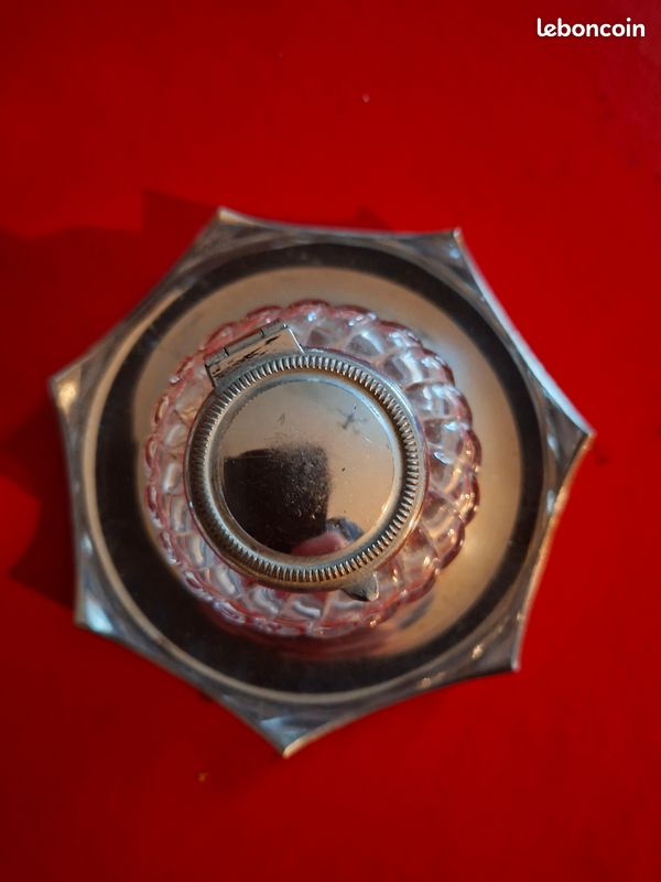 Encrier ancien verre et métal (image 3)