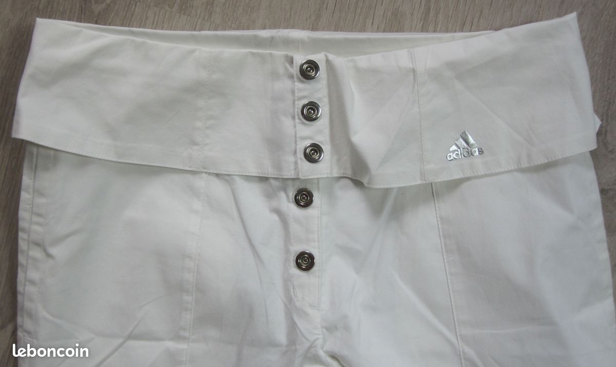 Pantalon detente femme blanc coupe large « adidas » (image 2)