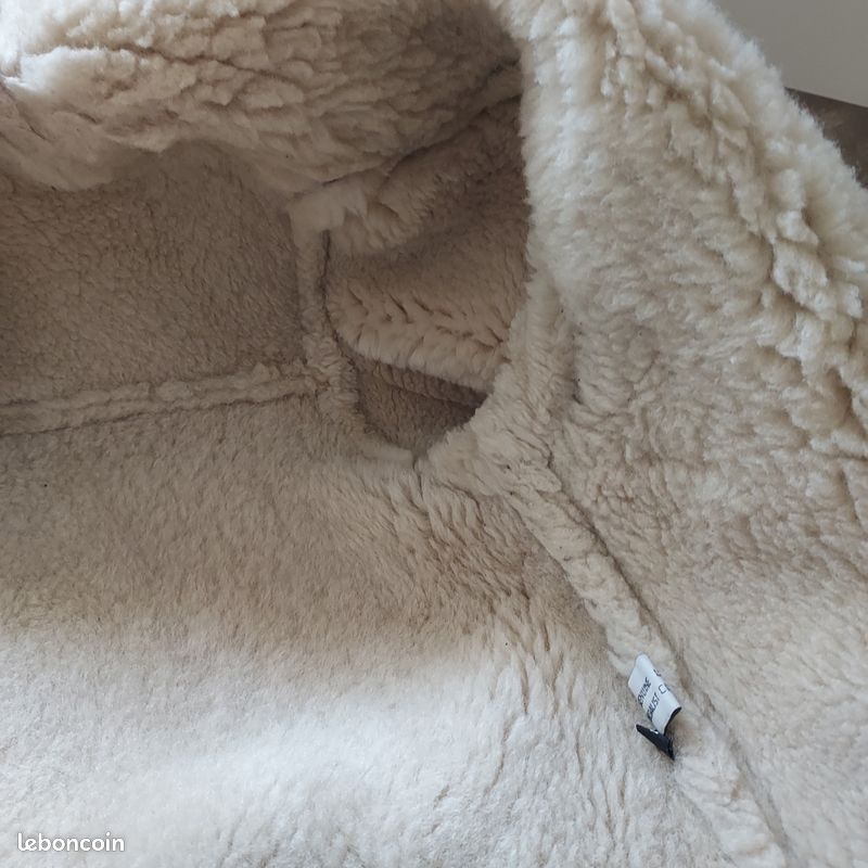 Blouson bombardier cuir peau lainée L (image 10)
