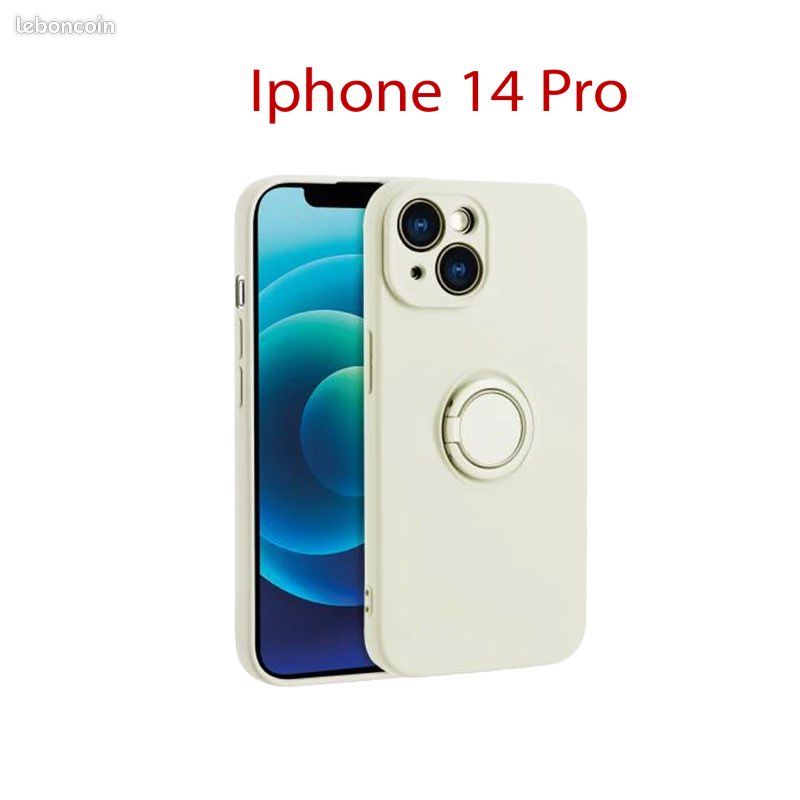 Coque IPhone 14 Pro Finger Grip Blanc (image 1)