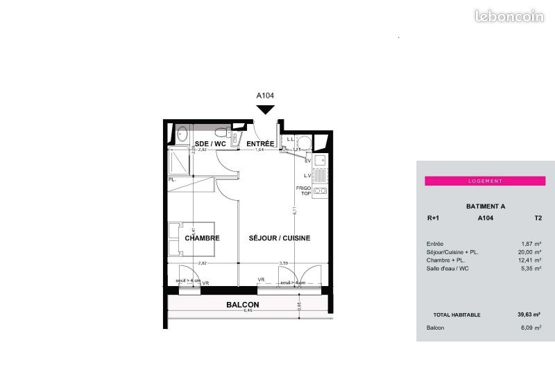 Appartement a louer perpignan - 2 pièce(s) - 39 m2 - Surfyn