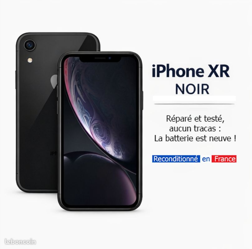 IPhone XR 64Go Noir - Très Bon état Reconditionné (MBMSERVICES13)