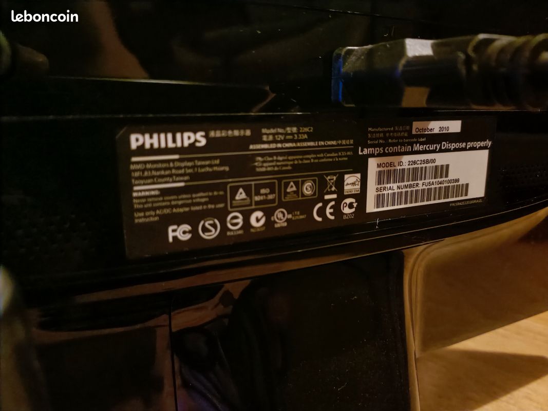 Écran PC Philips 226C2 – 22" Full HD – Très bon état (image 3)