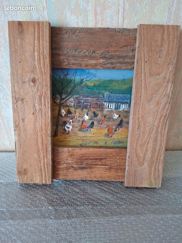 Tableau "Poules à la ferme" (image 1)