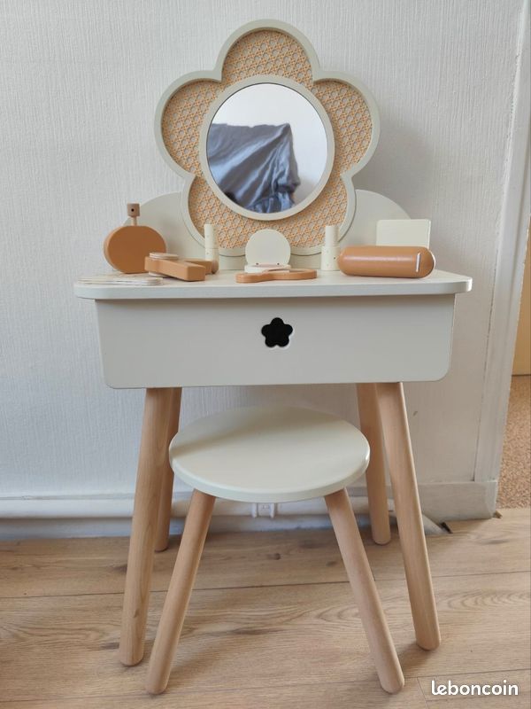 Coiffeuse cannage + accessoires en bois VERBAUDET - écru (image 2)