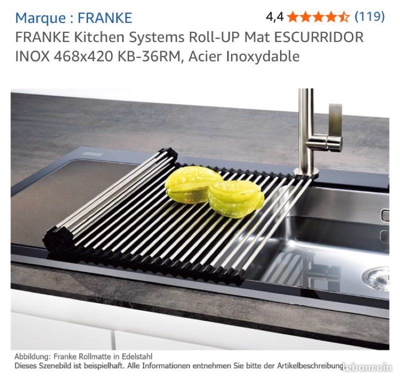 Grille Égouttoir enroulable Franke neuf 241574 (image 5)