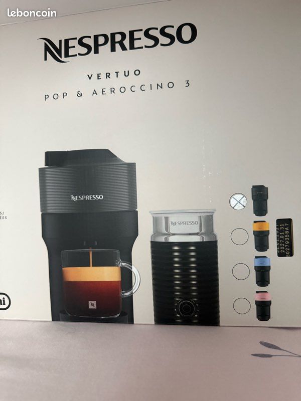 De'Longhi Nespresso Vertuo Pop ENV90.BAE, Machine à Café Capsules avec Mousseur à Lait, Machine à Café Dosette pour une Tasse, 4 Tailles de Tasses, Technologie Centrifusion, Kit Bienvenue Inclus,noir (image 1)