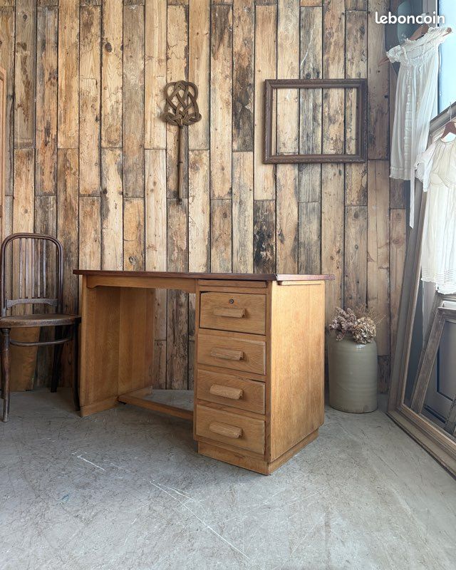 Bureau demi-ministre en chêne (rénové) (image 2)