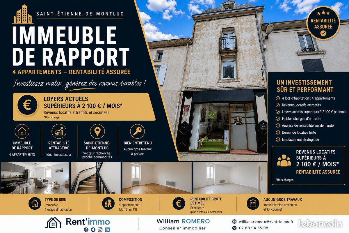 Immeuble 144 m² · à Saint-Étienne-de-Montluc · 144 m² · 369 900 €