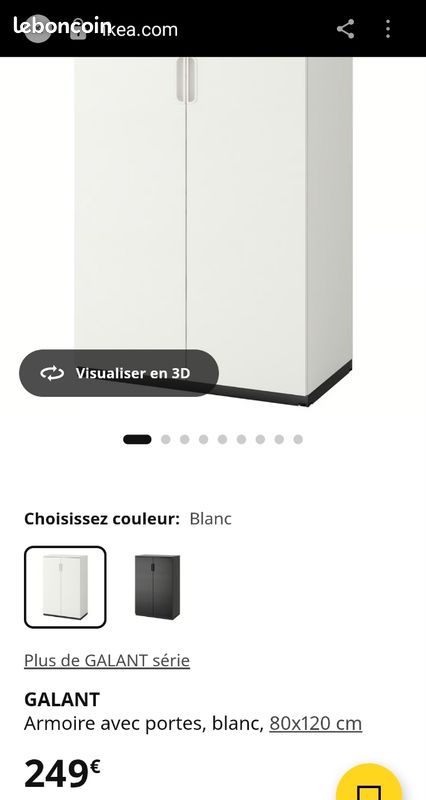 Meuble de bureau Galant Ikea dimensions 80x120 cm (image 3)