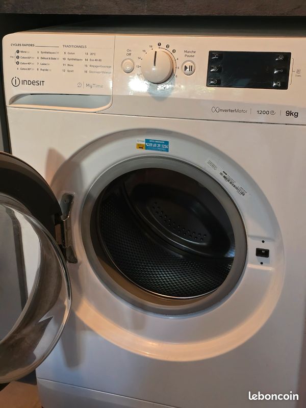Lave linge machine à laver hublot 9kg Indesit (image 2)