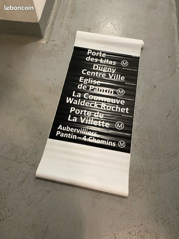 Plaque girouette toile bus RATP Paris métro Dugny La Courneuve Pantin Aubervilliers (image 2)