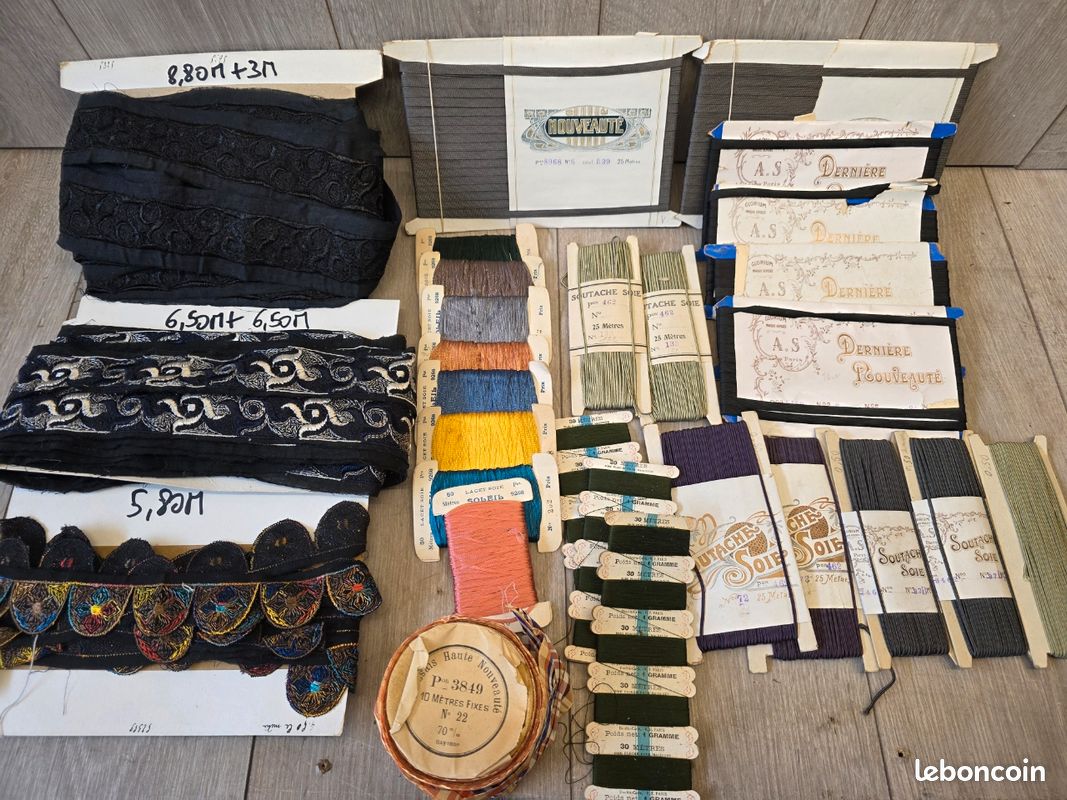 ​Exceptionnel Lot Mercerie Ancienne Vintage (1920-1960) - Très Grands Métrages & Raretés (image 1)