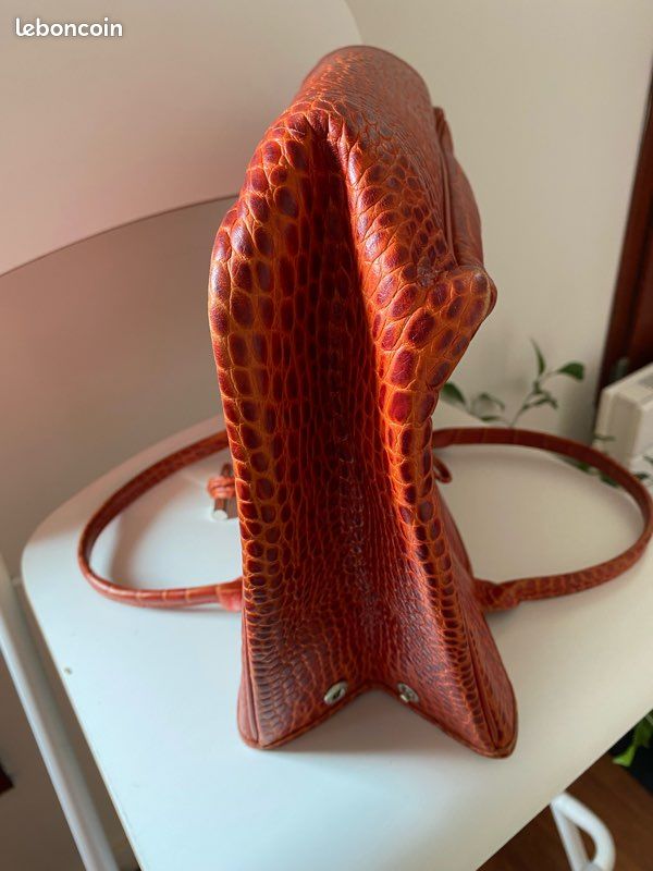 Lot 2 sacs Longchamp cuir embossé crocodile – Très bon état (image 5)