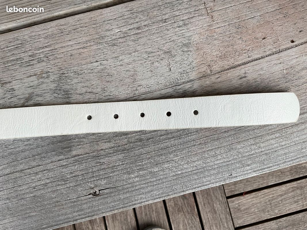 Ceinture croûte de cuir de vachette blanc T85 (image 5)