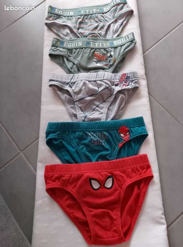 Sous-vêtements Spiderman Garçons - Lot De 5, 100% Coton, 7-8 Ans