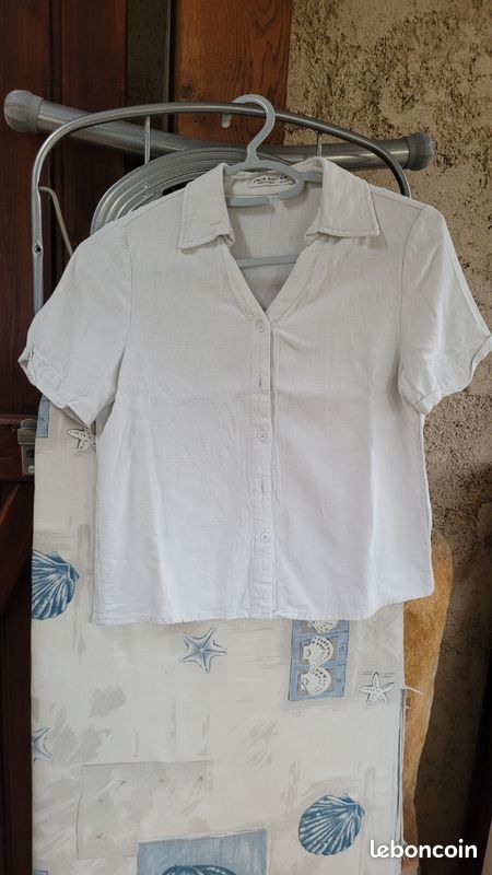 Chemise blanc cassé fille 10-11 ans (image 1)