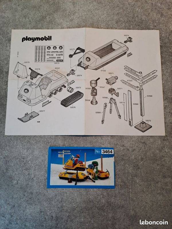 Set Playmobil Vintage Exploration Polaire 1986 - Arctique, Hommes, Fusil, Scooter Des Neiges