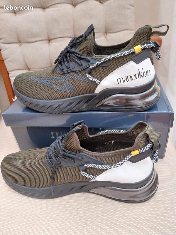 Basket homme neuve taille 42 marque MANOUKIAN couleur kaki (image 1)