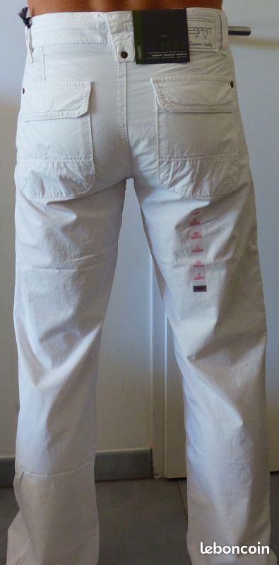 2 x Pantalons Coton Esprit / 1 Blanc + 1 Noir Taille M/38 (image 3)