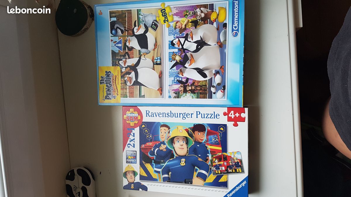 Lot puzzle sam le pompier et pinguins comme neufs (image 1)