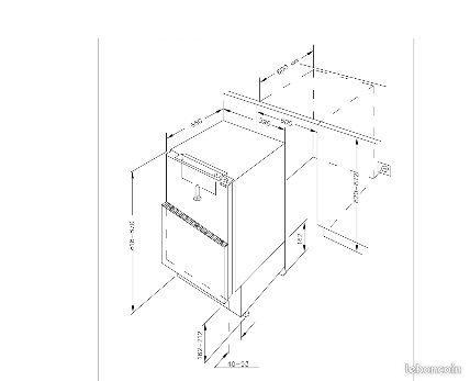 Réfrigérateur congélateur encastrable porte réversible 95L / 16L blanc (image 2)