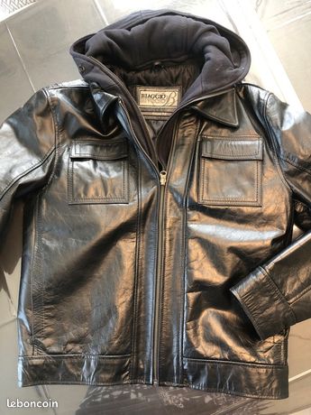 Blouson Vintage Biaggio Blanc - Taille L - En Nylon - Très Bon état Occasion