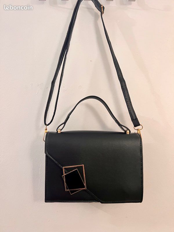 Sac à main bandoulière en cuir noir pour femme 3 styles en 1 (image 16)
