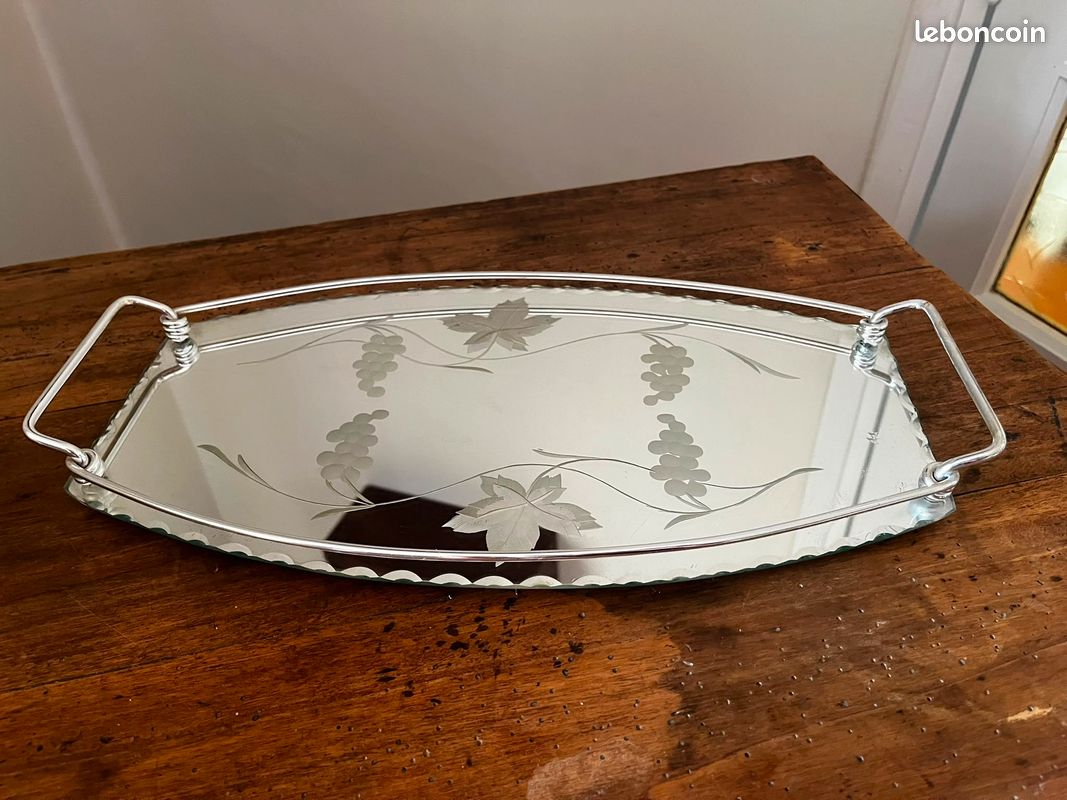 Plateau de service miroir des années 50 (image 1)