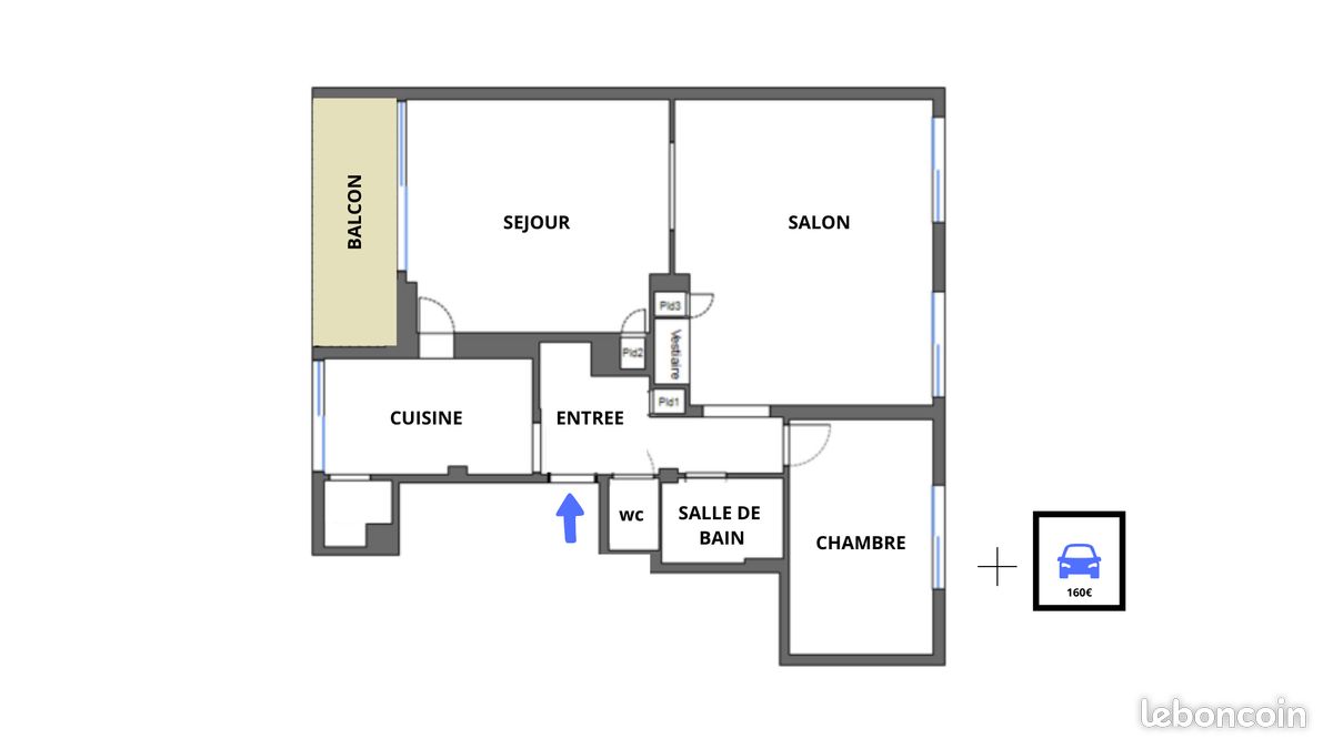 Appartement a louer meudon - 3 pièce(s) - 70 m2 - Surfyn