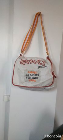 Sac Besace Dolce & Gabbana Vintage En Toile Et Cuir Marron - Occasion Très Bon état