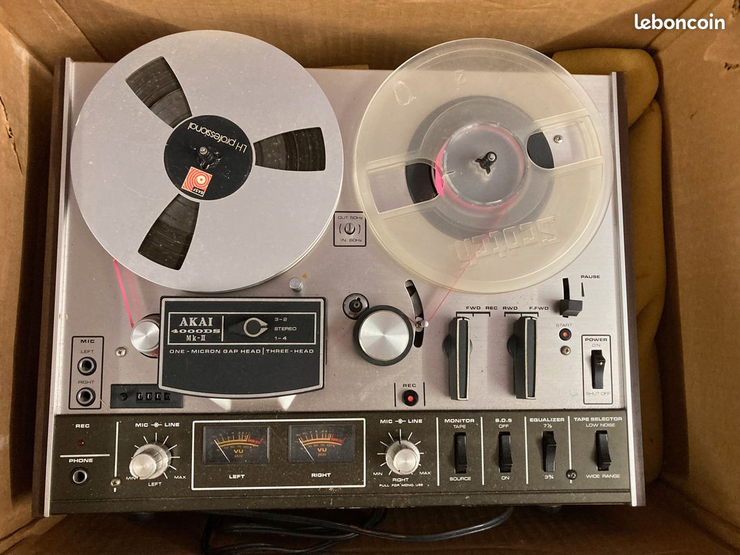Magnétophone à bande magnétique AKAI 4000 DS mk² Vintage à 3 têtes