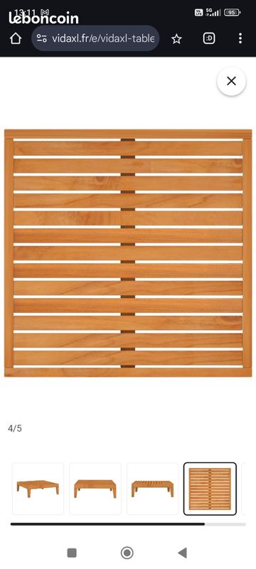 1 table basse de jardin en bois d'acacia Vida XL neuve dans son emballage (image 4)
