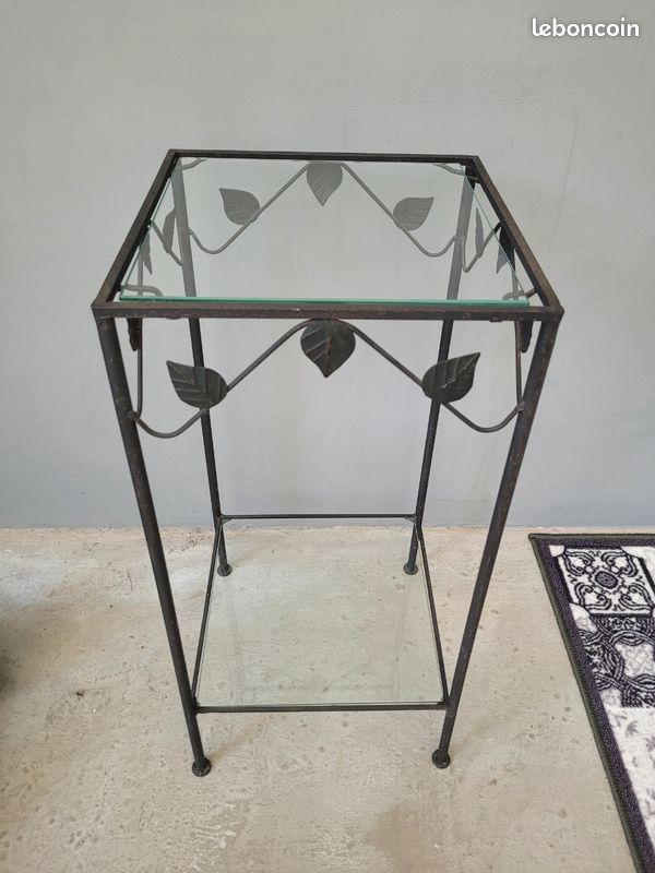 Petite étagère métal et verre (image 1)